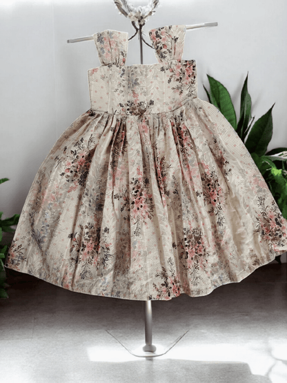 Girls Elegant Floral Cotton Dress - CottyLand