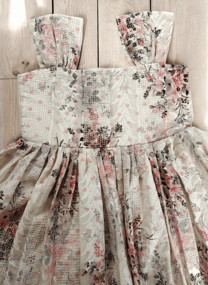 Girls Elegant Floral Cotton Dress - CottyLand