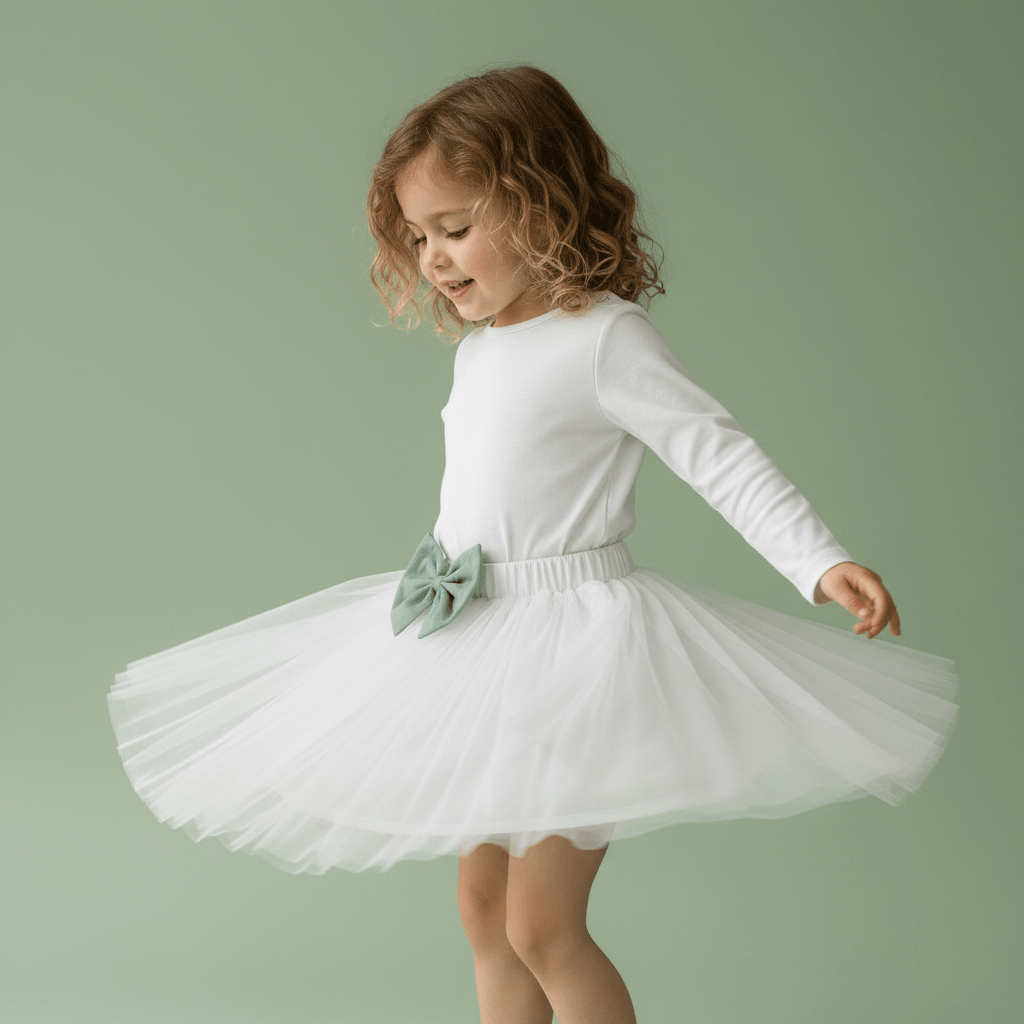 Girls Sage Blouse & Tulle Bow Skirt | Sold Separately - cottyland.com.au