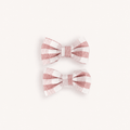 Pink Gingham Bow Hair Clips for Girls - CottyLand